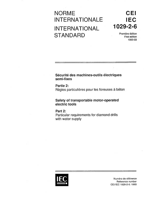 Cover IEC 61029-2-6:1993